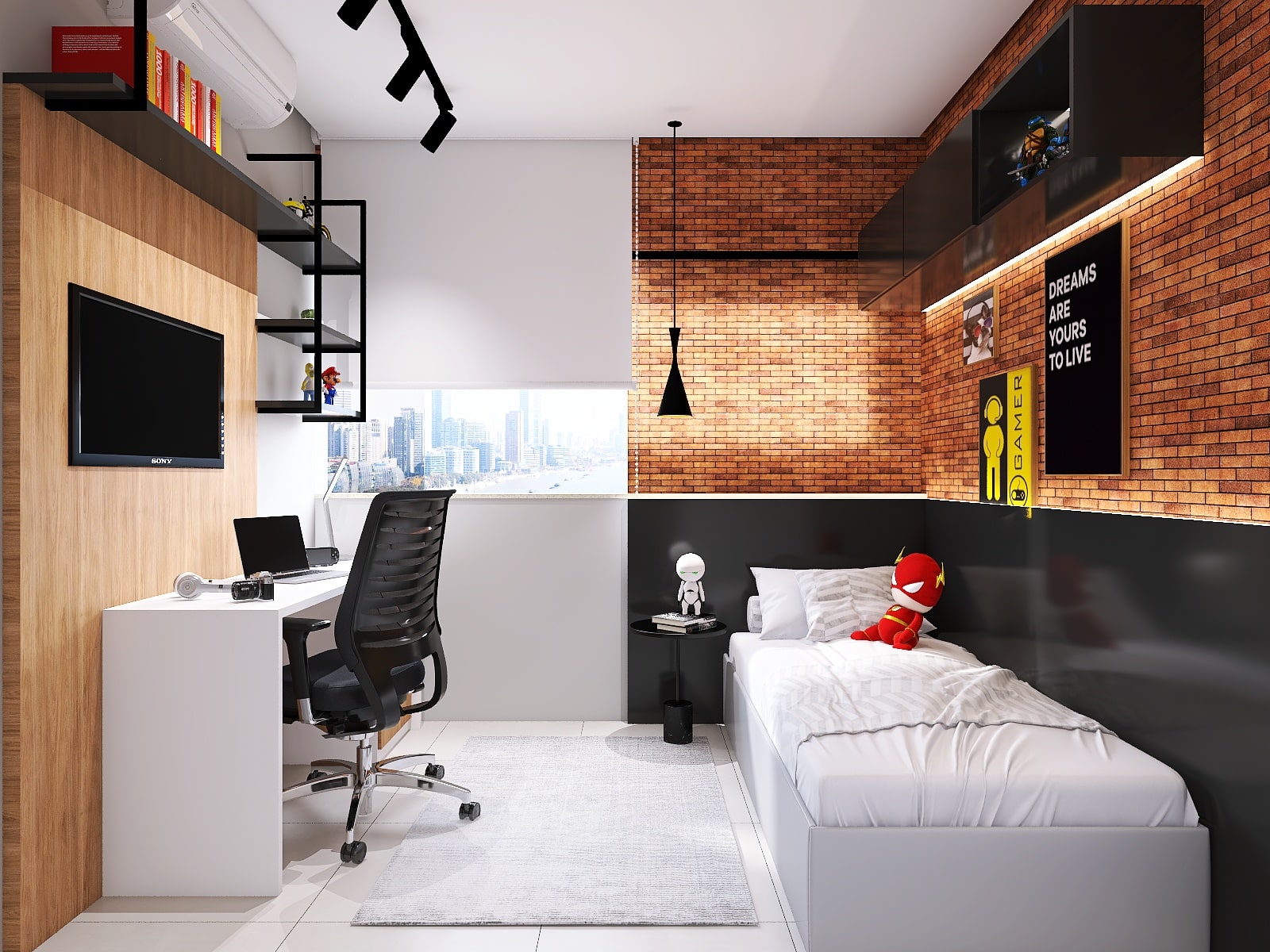 quarto industrial com cimento