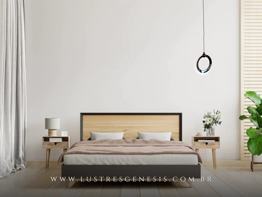 quarto preto com led no teto