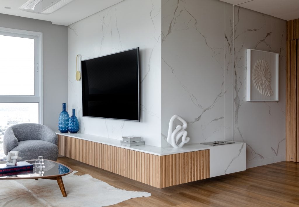 revestimento para sala de tv moderna