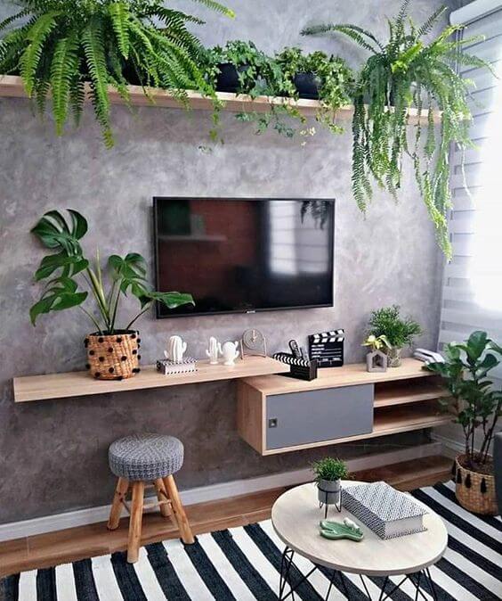 revestimento sala de tv com painel