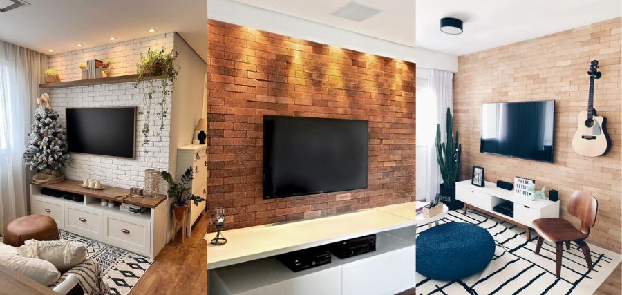 revestimento sala de tv minimalista