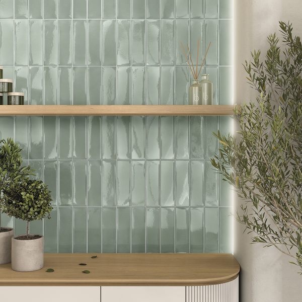 revestimento verde menta