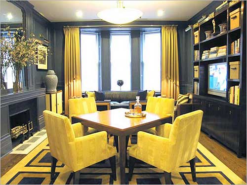 sala amarela e cinza decoração