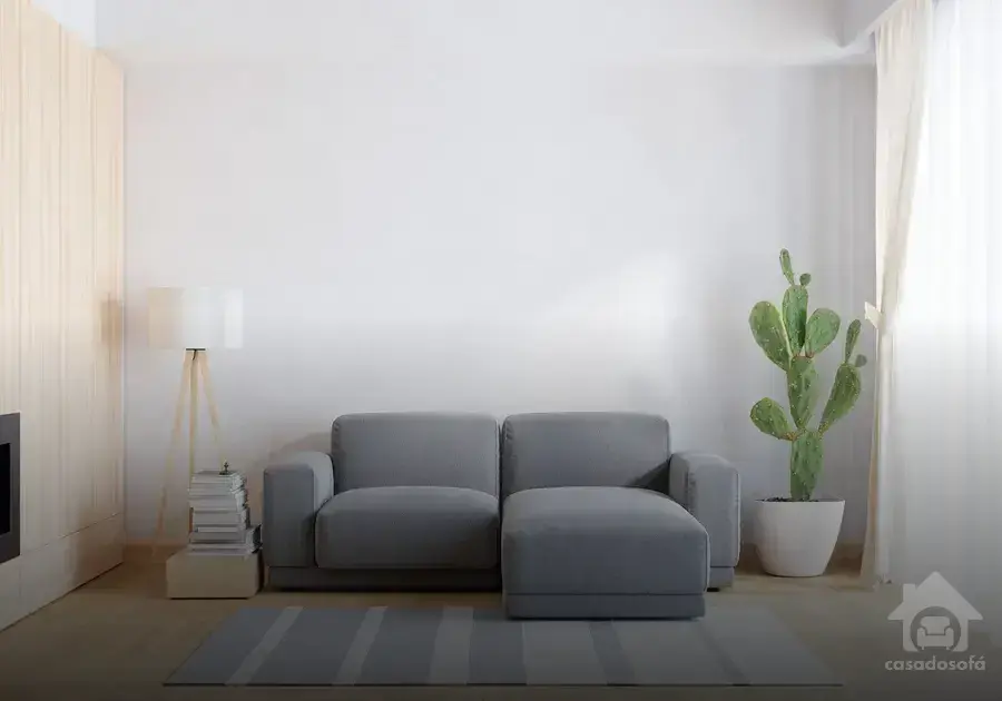 sala com sofá cinza decoração
