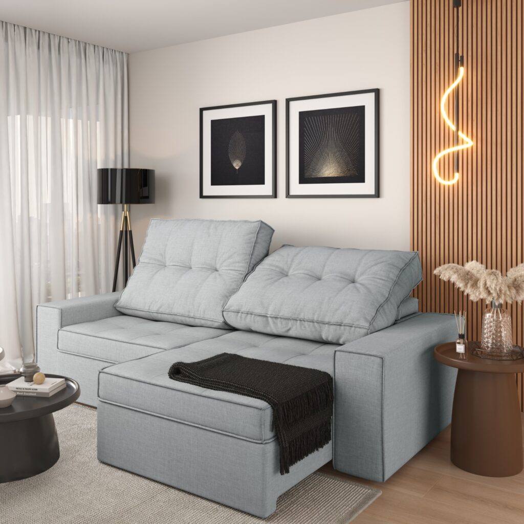 Sofá Cinza e Madeira: A Combinação Perfeita para um Ambiente Aconchegante
