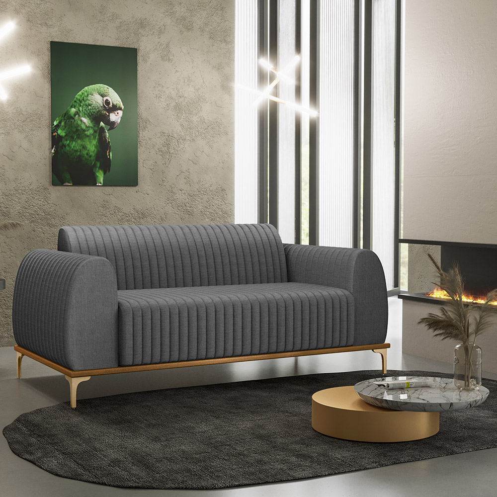 sala com sofá cinza decoração