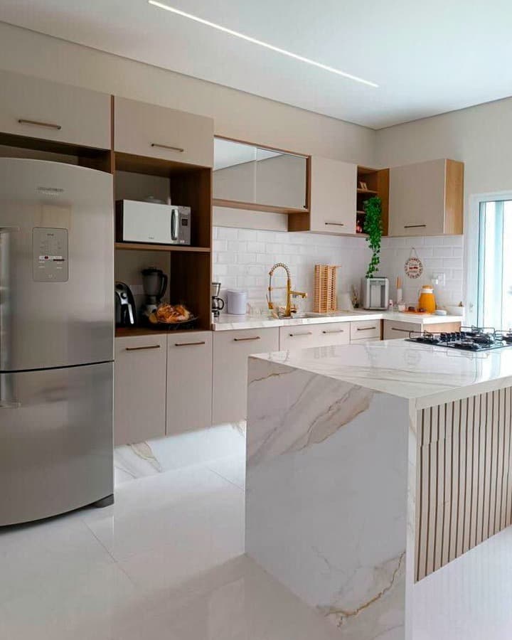 sala conjugada com cozinha