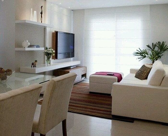 apartamento sala de estar e jantar pequena