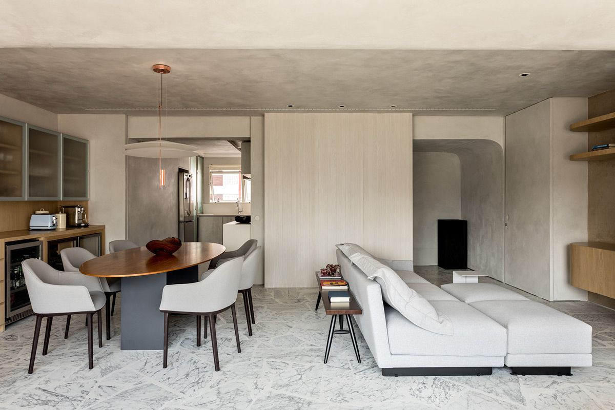 apartamento sala de estar e jantar pequena