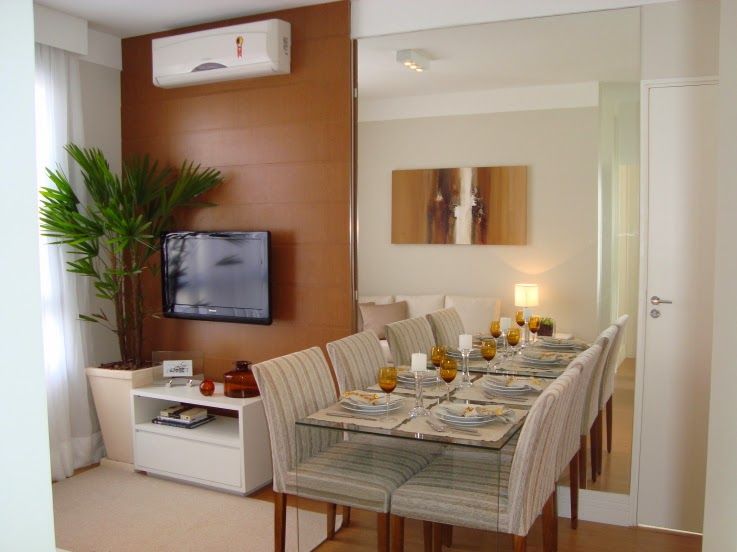 sala de estar e jantar conjugada pequena