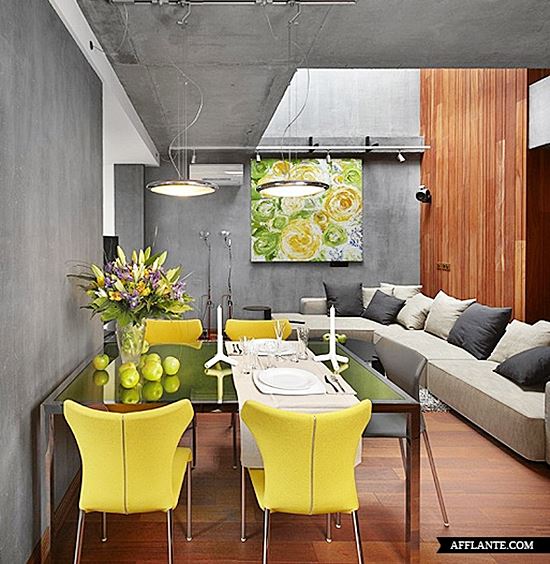 sala de estar e jantar pequena e funcional