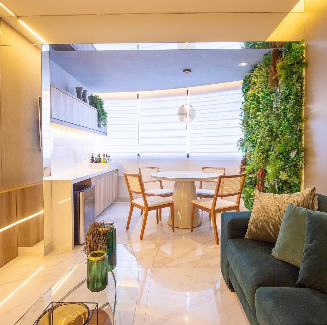 sala de estar integrada com varanda