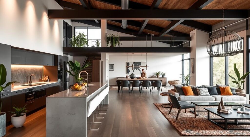 layout sala de jantar e estar integradas