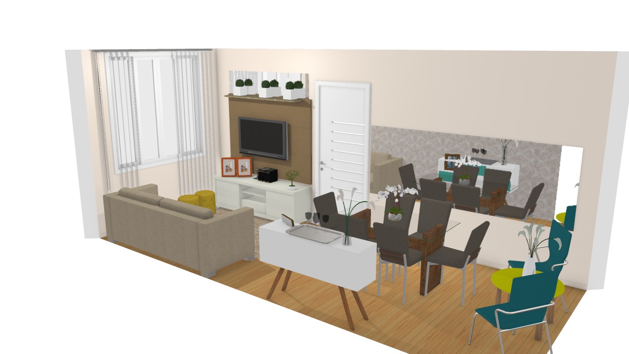 cores para sala de jantar e estar integradas