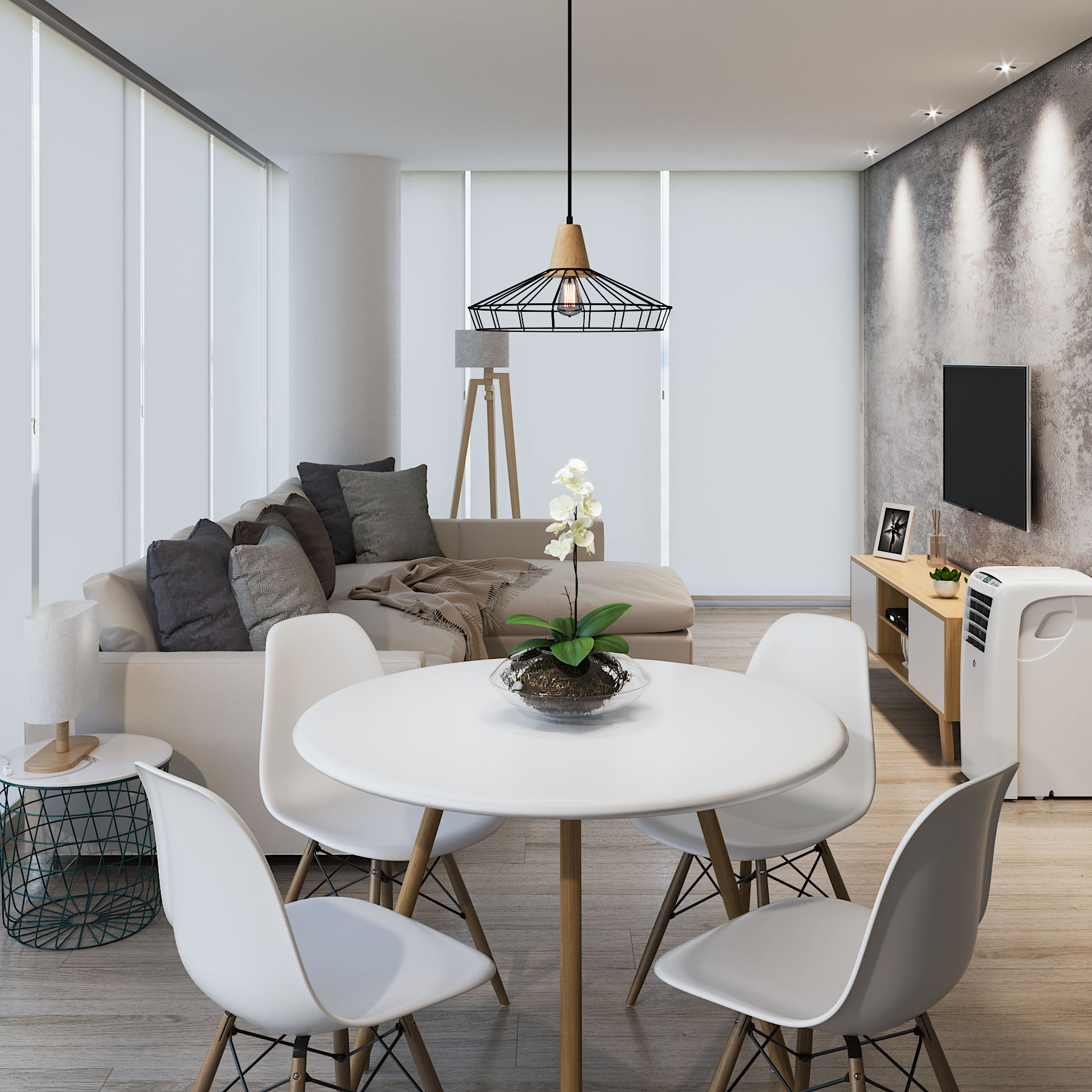 móveis para sala de jantar e estar integradas