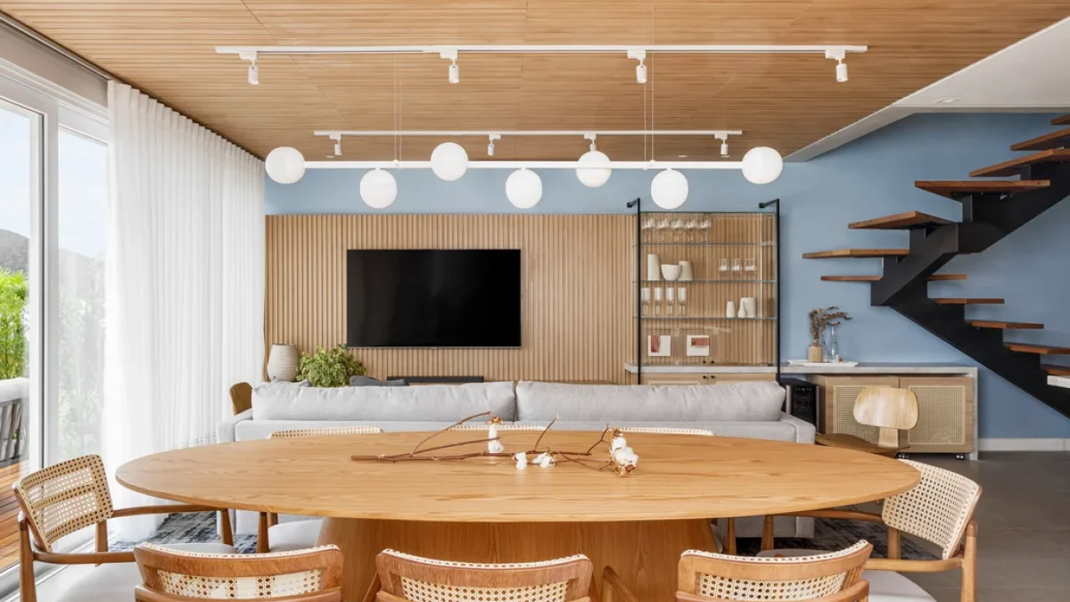 sala de estar e jantar conceito aberto