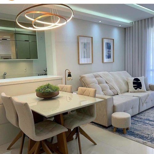 open plan living and dining room layout