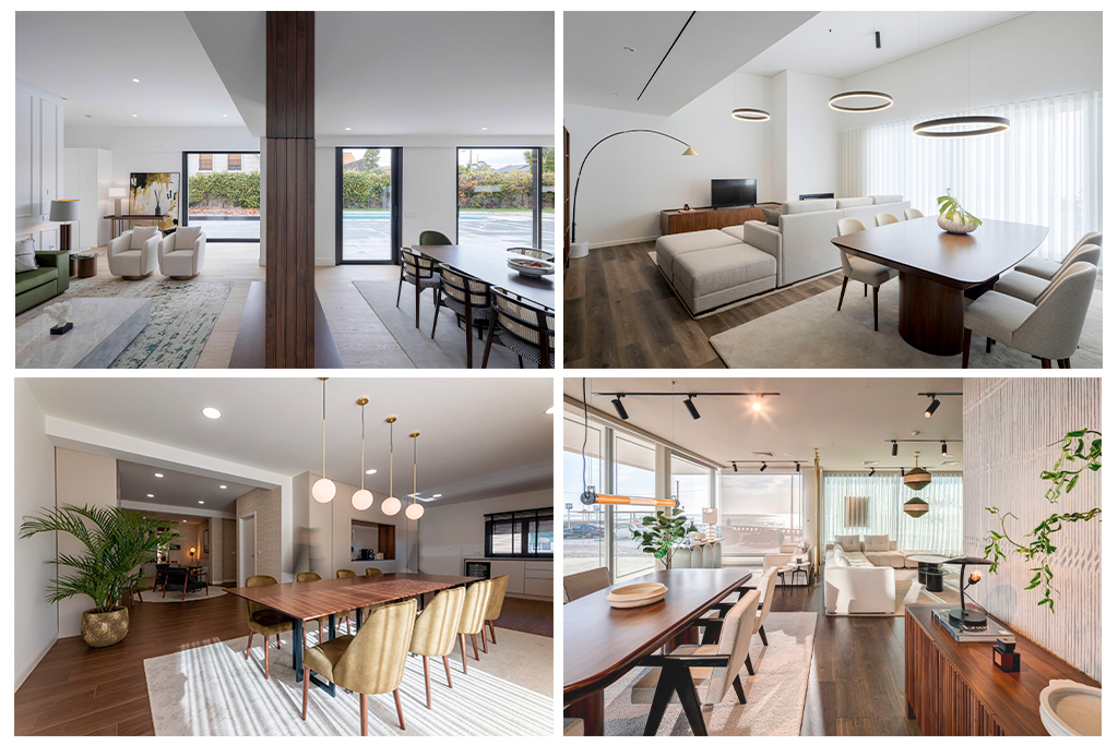 sala de estar e jantar integradas móveis