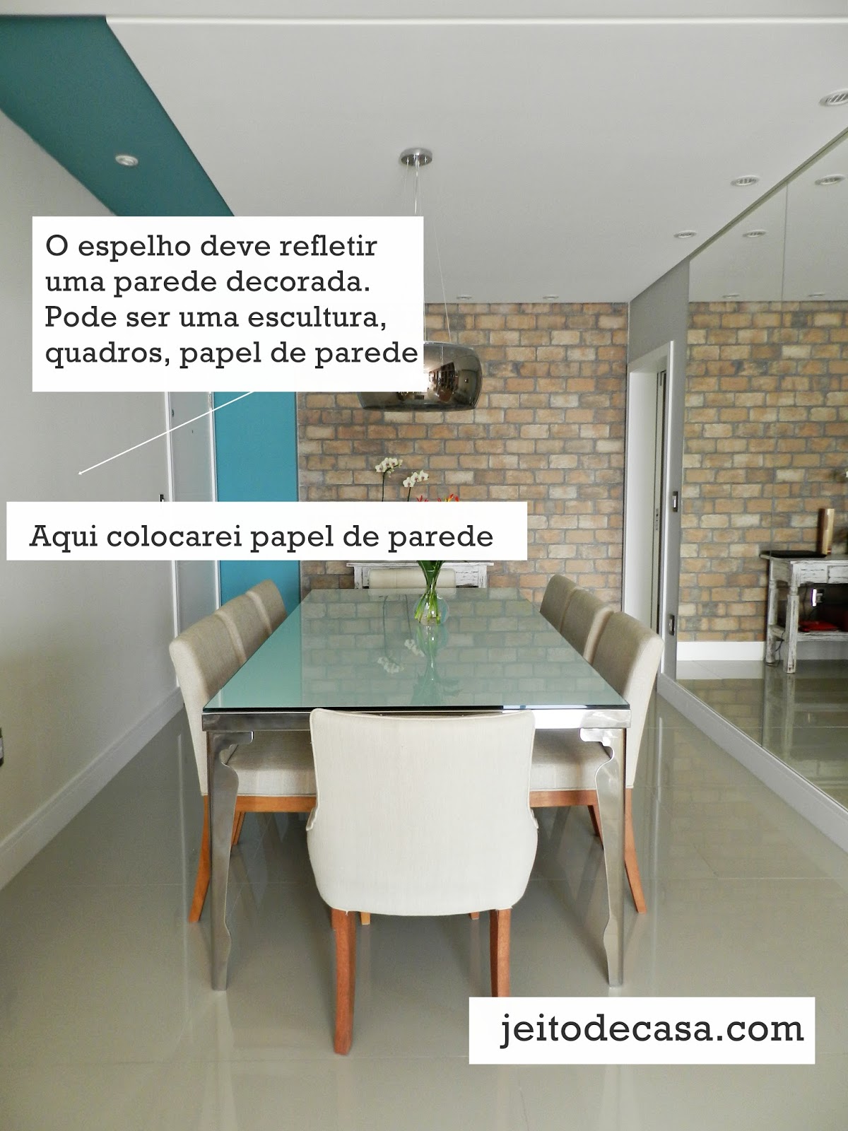 espelho sala de jantar retangular