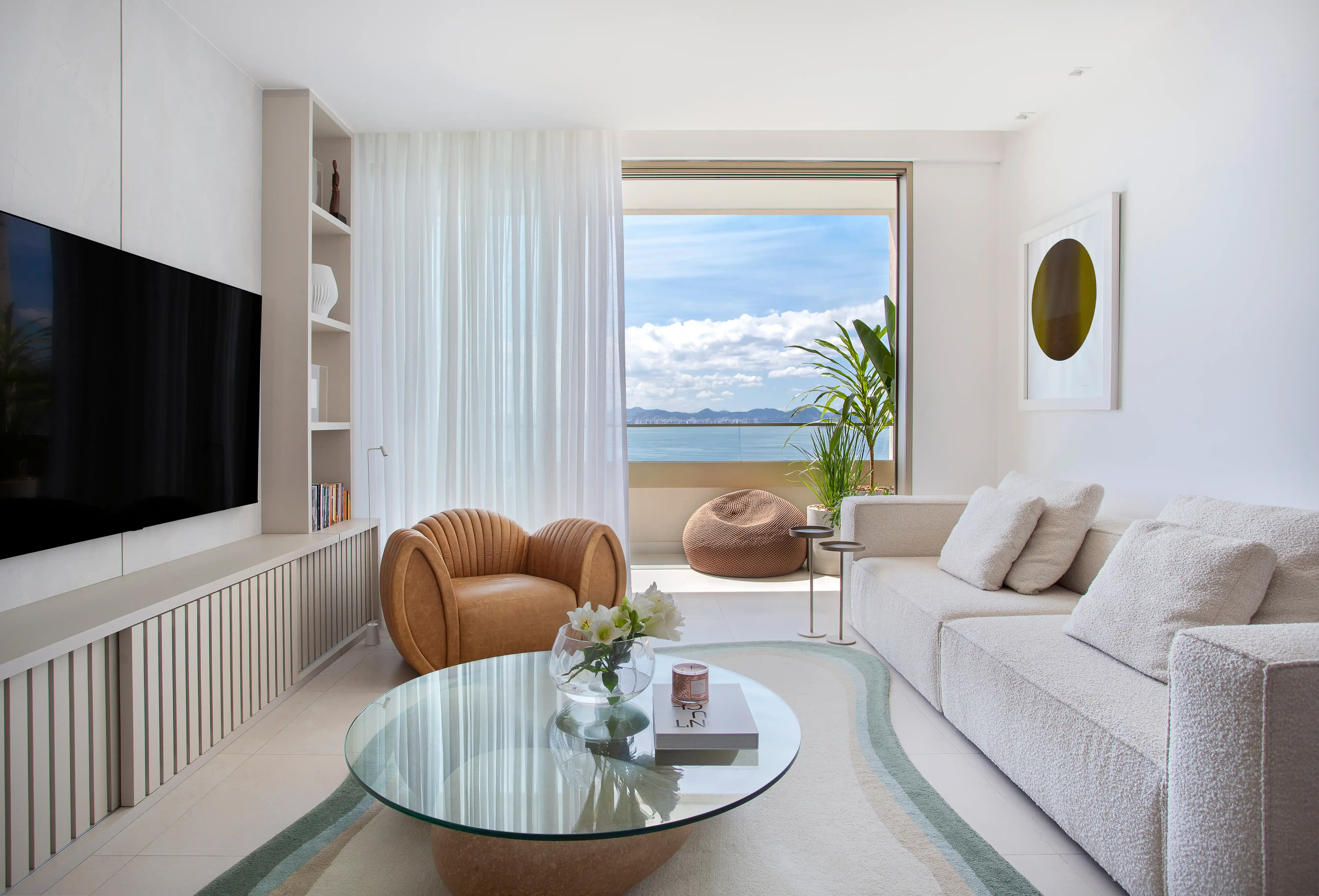 sala decoração simples e moderna cores