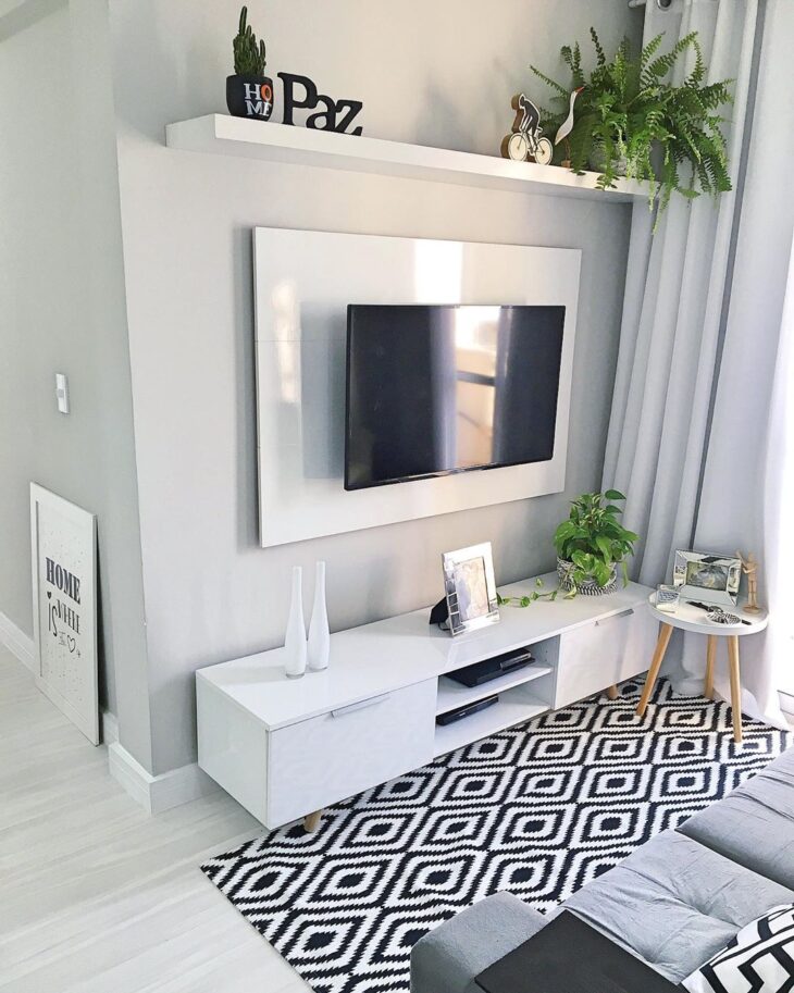 sala decoração simples e moderna com plantas