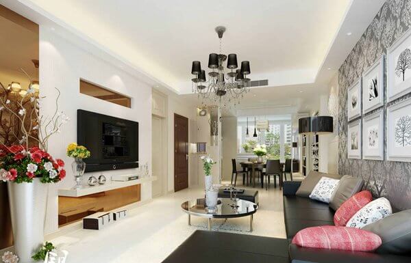 sala pequena com iluminação indireta