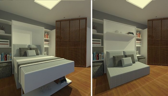 quarto de hóspedes na sala