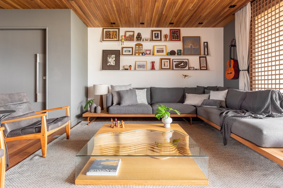 sofa cinza decoração