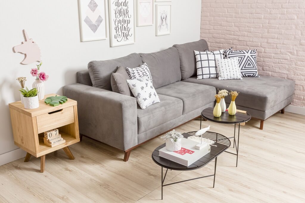 sofa cinza decoração