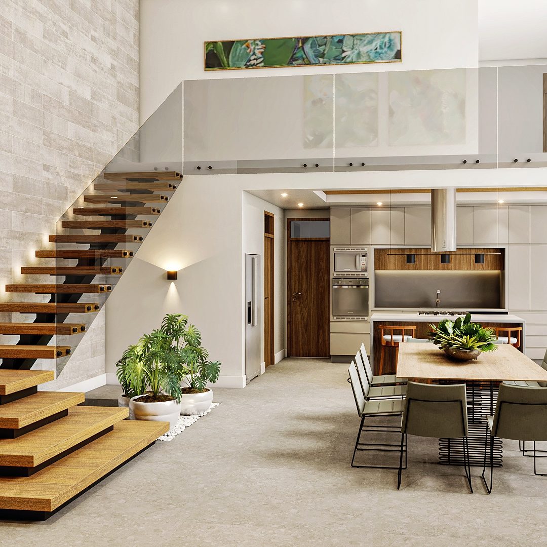 sala com escada