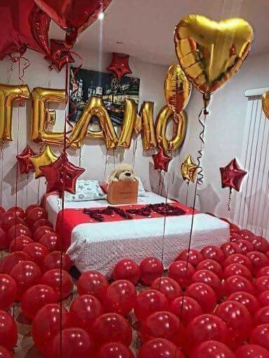 surpresa de aniversário para namorado no quarto