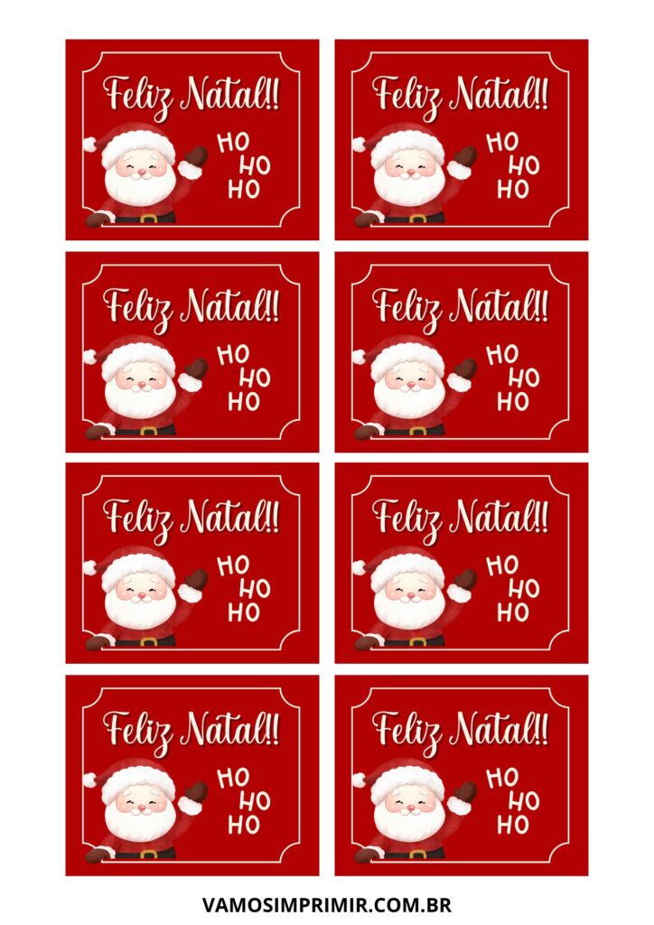 papel de presente com tags de natal