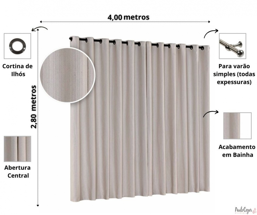 qual o tamanho ideal da cortina