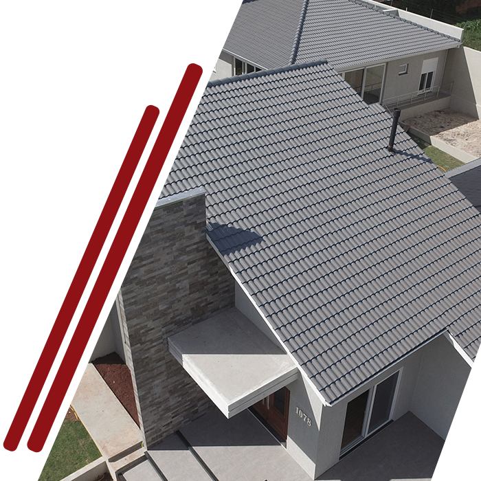 Telhado cinza aparente