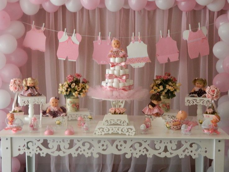 decoração chá de bebê menina simples