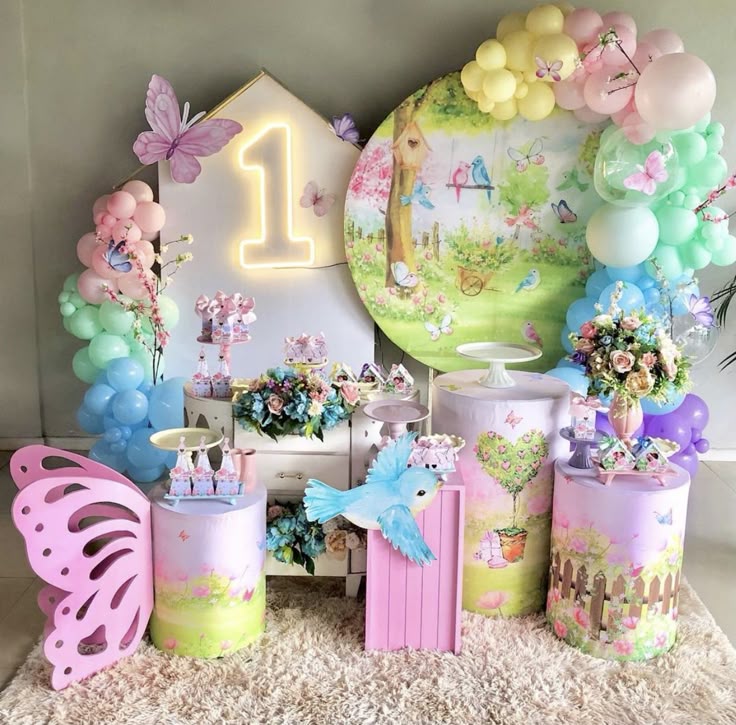 decoração jardim encantado 1 ano menina