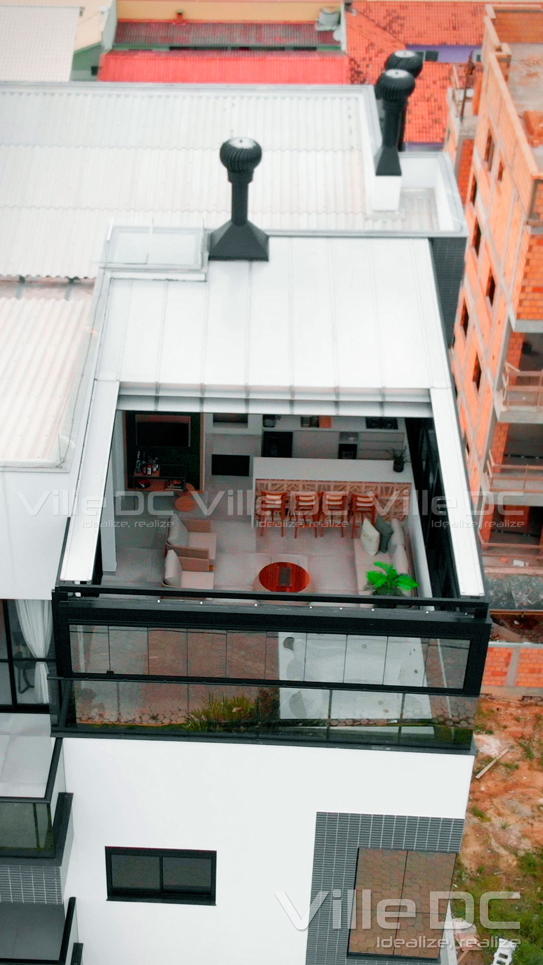 cobertura de terraço com telha