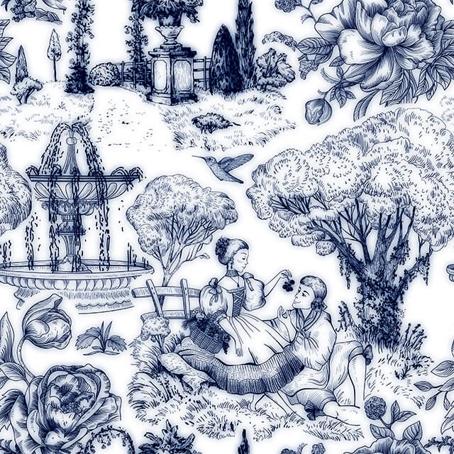 toile de jouy azul e branco