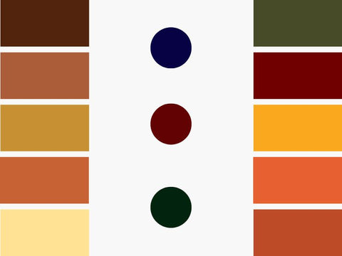 tons terrosos e amarelo mostarda