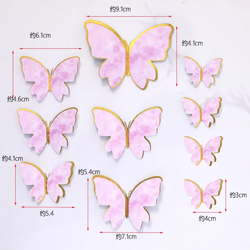 topo de bolo borboleta rosa e branco