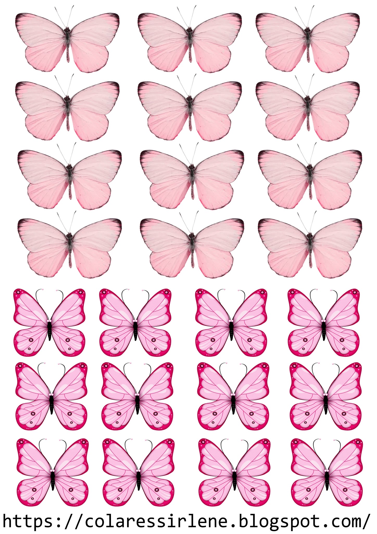 topo de bolo borboleta rosa para imprimir grátis