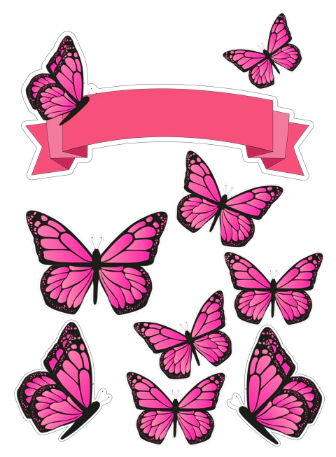 topo de bolo borboleta rosa delicado