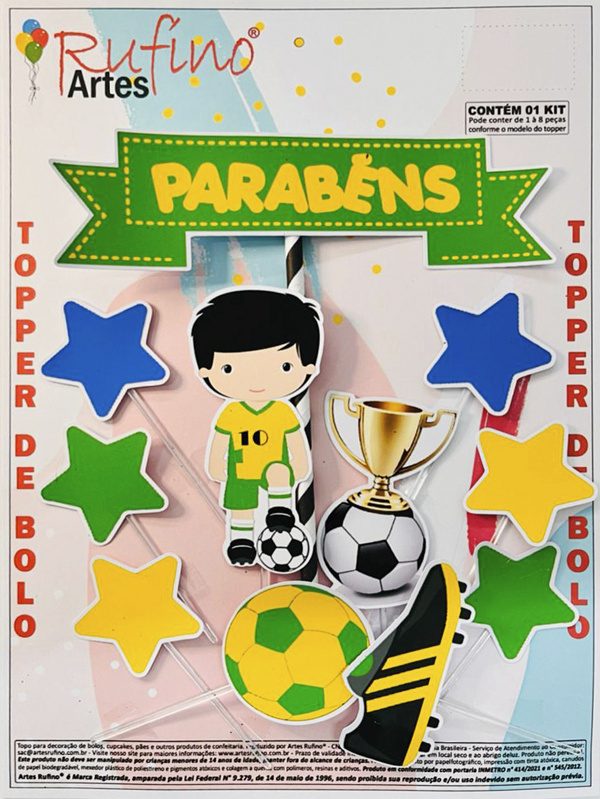 como fazer topo de bolo futebol