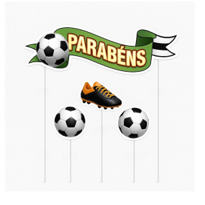 topo de bolo futebol simples