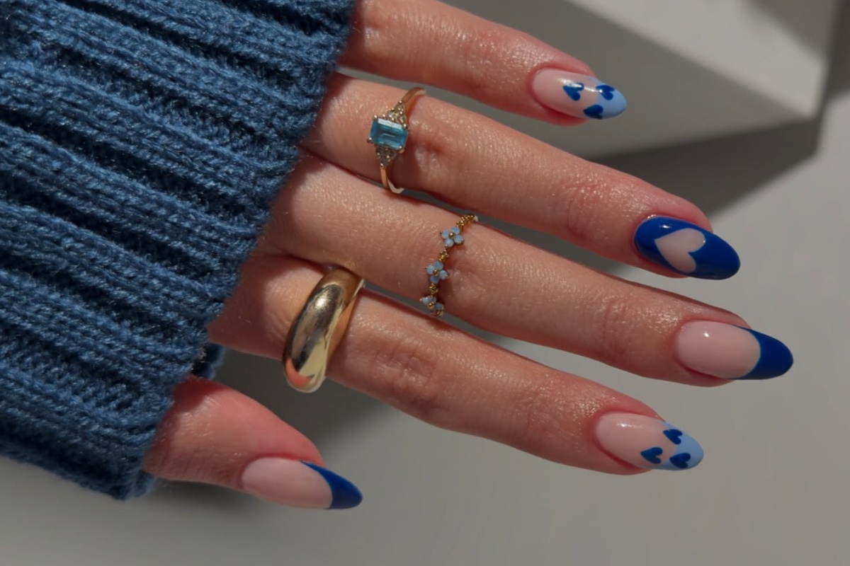 unhas azuis decoradas inspirações