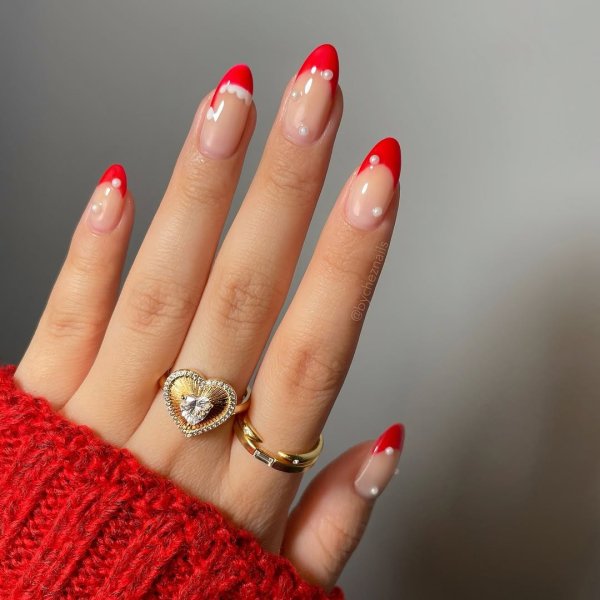 unhas com decoração de natal