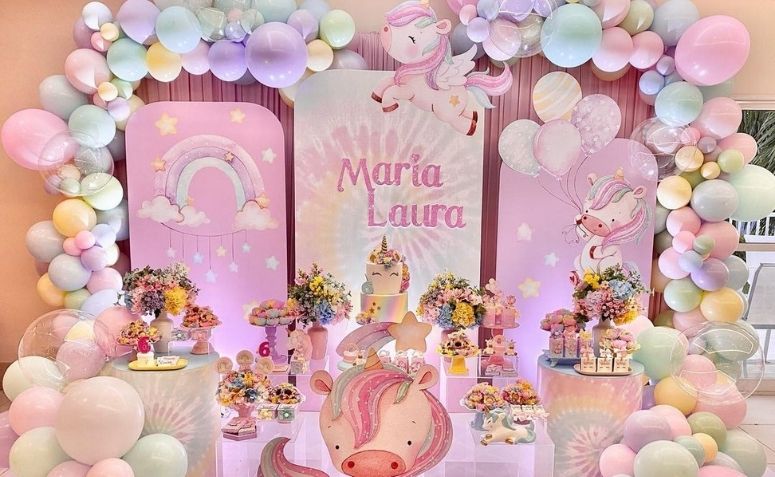 ideias de decoração de festa unicórnio simples e barata