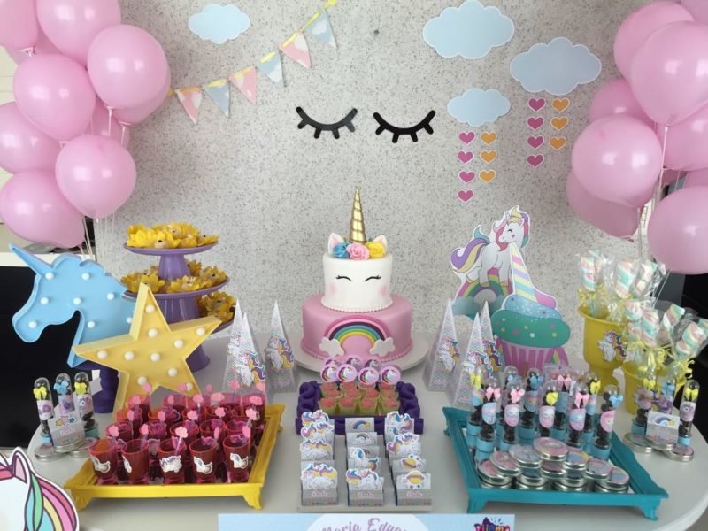 ideias de decoração de festa unicórnio simples e barata