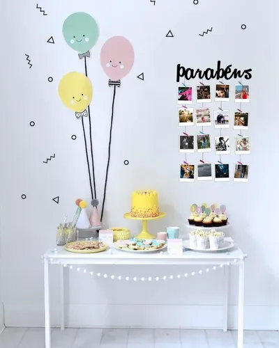 varal de fotos decoração aniversario