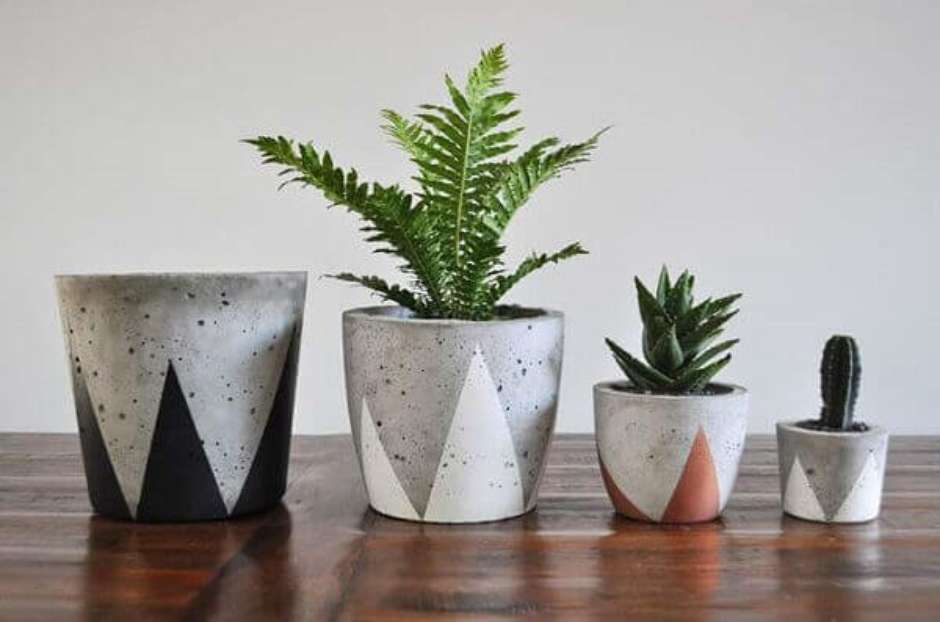 plantas ideais vaso cinza alto